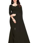 Black plain georgette saree with blouse