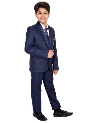 Blue plain polyester boys-suit 2