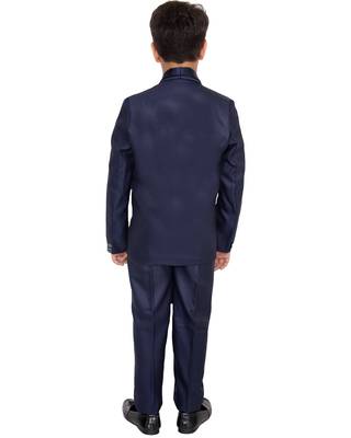 Blue plain polyester boys-suit 4