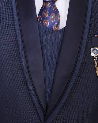 Blue plain polyester boys-suit 5