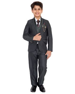 Green plain polyester boys-suit 1