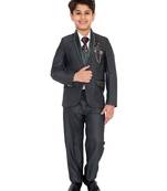 Green plain polyester boys-suit