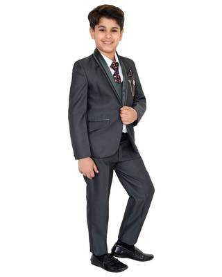 Green plain polyester boys-suit 2