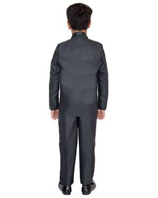 Green plain polyester boys-suit 4