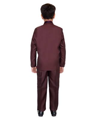 Maroon plain polyester boys-suit 4