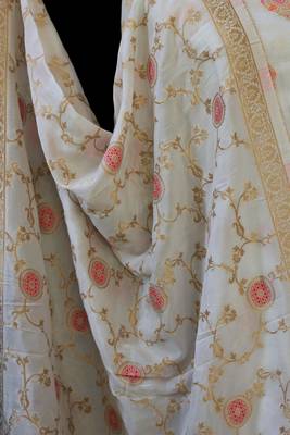 off white printed silk unstitched salwar with dupatta 5