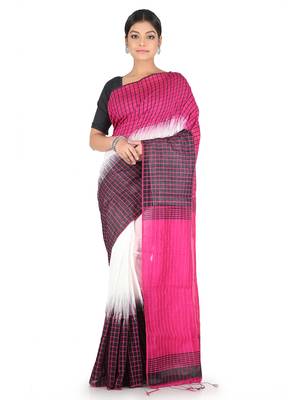 Multicolor Hand Woven Cotton Silk Saree With Blouse 1