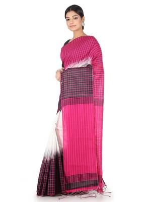 Multicolor Hand Woven Cotton Silk Saree With Blouse 2