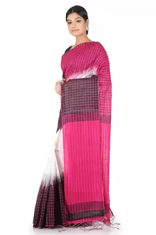 Multicolor Hand Woven Cotton Silk Saree With Blouse