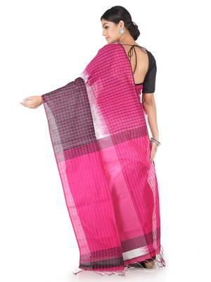 Multicolor Hand Woven Cotton Silk Saree With Blouse 3