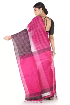 Multicolor Hand Woven Cotton Silk Saree With Blouse