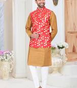 Multicolor embroidered fancy fabric kurta-pajama