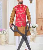 Multicolor embroidered fancy fabric kurta-pajama