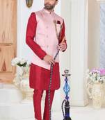 Multicolor embroidered fancy fabric kurta-pajama