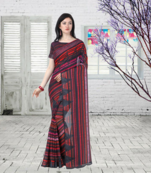 multicolor printed cotton saree with blouse