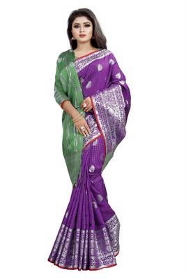 Purpal Woven Cotton Saree With Blouse 3