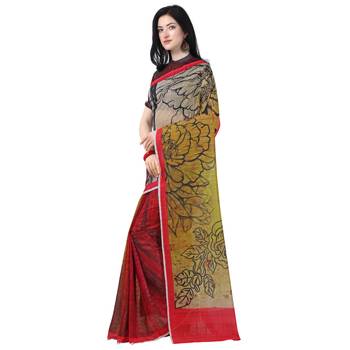 Multicolor printed chanderi saree with blouse 3