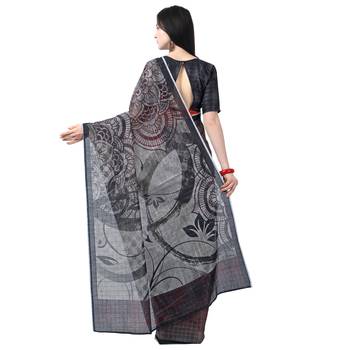 Multicolor printed chanderi saree with blouse 3