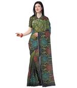 Multicolor printed chanderi saree with blouse