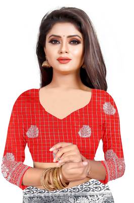 Grey Woven Banarasi Saree With Blouse 4