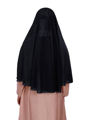 Plain 3 Layer Hijab Style Diamond Georgette Niqab Veil Scarf For Women 5