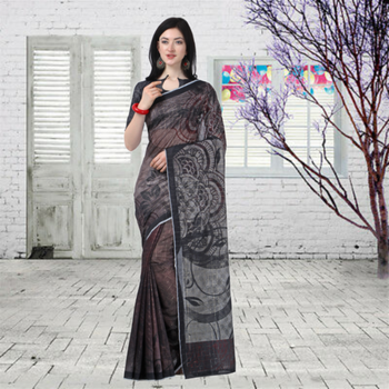 Multicolor printed chanderi saree with blouse 2