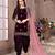 Purple Velvet Embroidery Work Semi Stitched Patiyala Suit