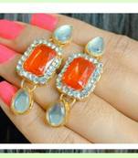 Gold diamond earrings