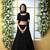 Black Embroidered Georgette Semi Stitched Lehenga