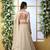 Beige Embroidered Georgette Semi Stitched Lehenga