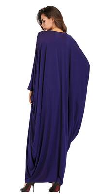 Women'S Pearl Work Plain Abaya With Hijab Scarf 5
