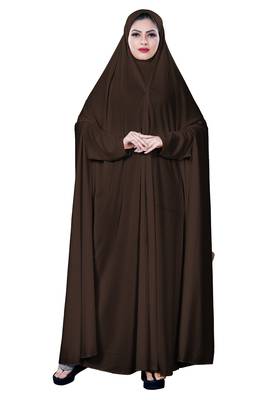 Women Brown Color Hosiery Plain Chaderi Abaya 2