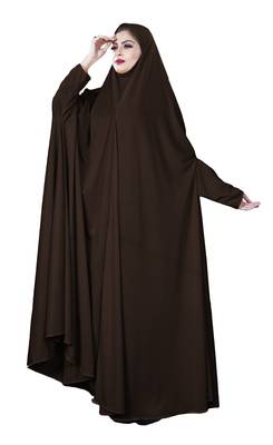 Women Brown Color Hosiery Plain Chaderi Abaya 4