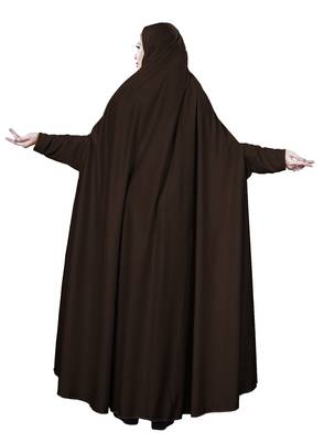Women Brown Color Hosiery Plain Chaderi Abaya 5