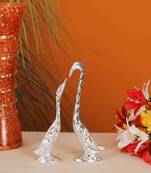 Panetar White Metal Unbreakable Love birds Showpiece for Home
