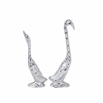 Panetar White Metal Unbreakable Love birds Showpiece for Home 3