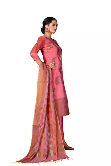 Pink Woven Art Silk Salwar