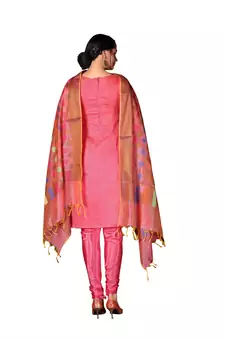Pink Woven Art Silk Salwar