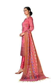 Pink Woven Art Silk Salwar