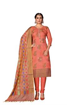 Orange Woven  Art Silk Salwar