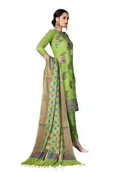 Light-Green Woven Art Silk Salwar