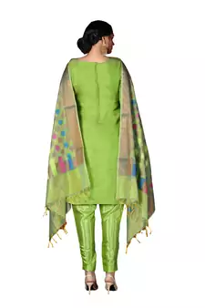 Light-Green Woven Art Silk Salwar