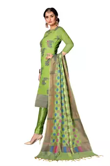 Light-Green Woven Art Silk Salwar