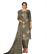 Mehendi Woven Cotton Salwar