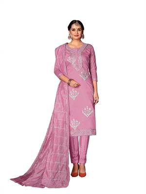 Light-Pink Woven Cotton Salwar 1