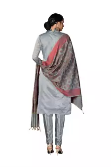 Multicolor Woven Art Silk Salwar
