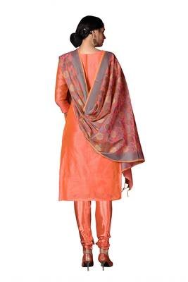 Orange Woven  Art Silk Salwar 3