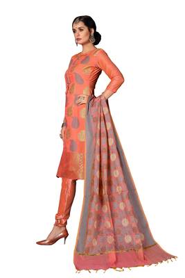 Orange Woven  Art Silk Salwar 4