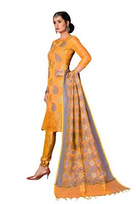 Yellow Woven  Art Silk Salwar 4