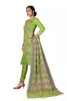 Green Woven Art Silk Salwar
